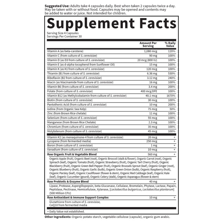 Garden of Life Vitamin Code Men's Multi, 120 Capsules - RAW Daily
