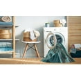 thumbnail image 2 of Ahgly Company Tapis Rond Lavable en Machine Intérieur Transitionnel Vert Profond, 8 Pieds Rond, 2 of 7