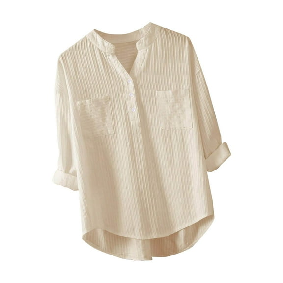 Women's Blouses Striped Long Sleeve Plus Size Shirt Womens Henley Shirt Dress Casual Shirt Going Out Summer Tops