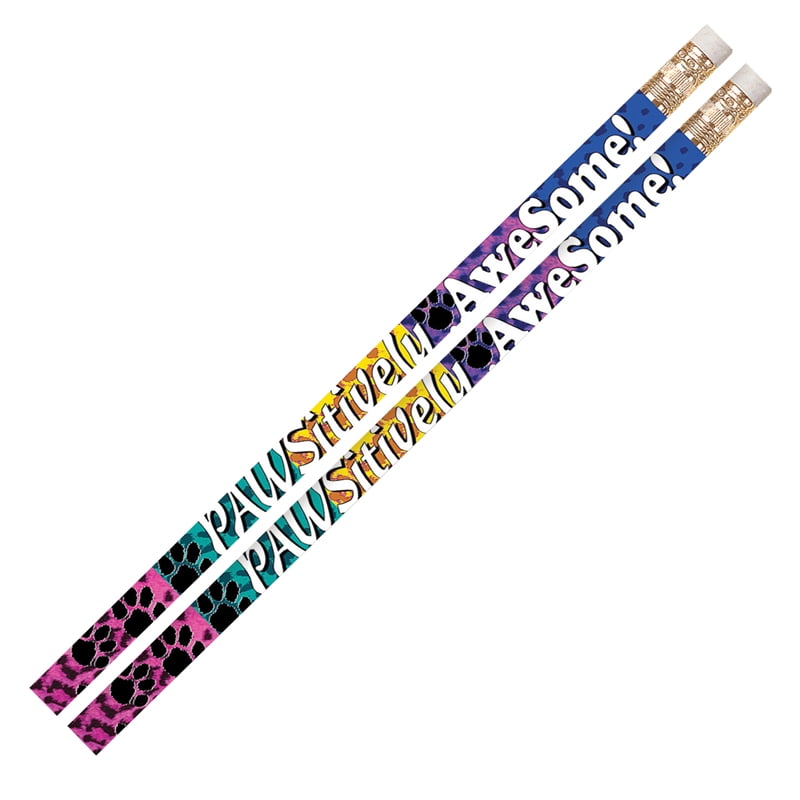 Musgrave Pencil Company Pawsitively Awesome Motivational Pencils Pack of 12 MUS2484D