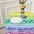 thumbnail image 6 of Coolnut 60 Inch Round Tablecloth - Christmas Stripes Waterproof Spill-Proof Table Cloth with Lace Washable Fabric Table Cover for Dining Tables, Kitchen and Parties House Decor, 6 of 7