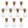thumbnail image 1 of 10pcs Bulb Shape Mini Glass Bottles Jars with Cork Wish Note Craft Bottle (Clear), 1 of 6