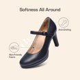 thumbnail image 4 of Zapatos de Tacón Mary Jane para Mujer DREAM PAIRS Azul Marino Punta Redonda Talle 10, 4 of 9