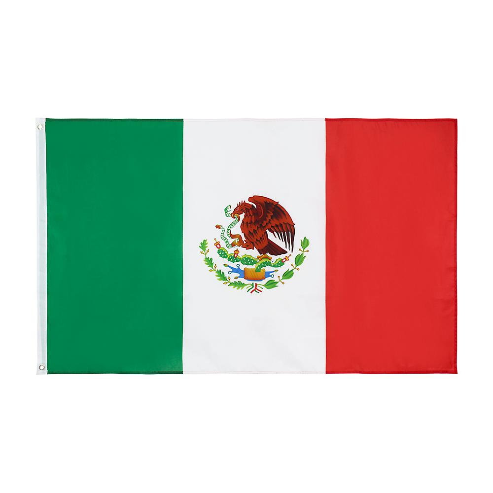 FLAGLINK Mexiko-Flagge 90x150 Cm – Aus Strapazierfähigem Nylon, Genähte Streifen & Bestickter Adler
