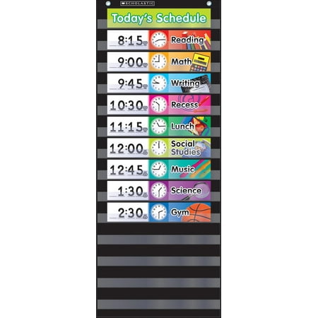 - Daily Schedule (Black) Pocket Chart (Hardcover)