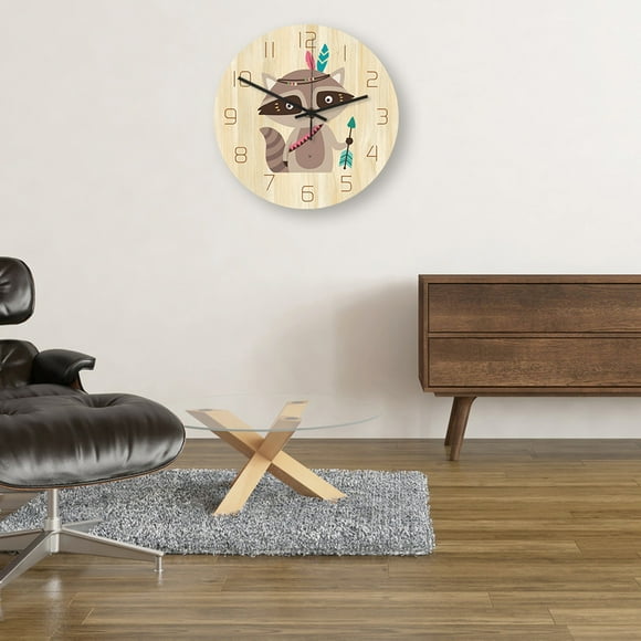EGNMCR Room Decor Home Decor Animals Nordic Indian Cute Pet Acrylic Mute Living Room Decoration Clock Wall Clock