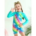 thumbnail image 3 of Usaibhir Girls One Piece Swimsuits Rash Guard for Girl Long Sleeve Bathing Suits with Front Zipper Sun Protection Swimwear 4-10 Years, 3 of 8