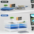 thumbnail image 4 of 8 Compartments Paper Organizer for Desk, Mesh Literature Organizer, Mail File Sorter Tray with Handle, Desktop Mailbox for Office Classroom Home, White, 4 of 11