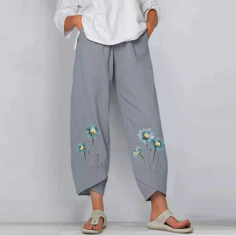 PBNBP Linen Pants for Women,Womens Summer Baggy Cotton Linen