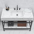 thumbnail image 5 of Ecija 48" Single Matte Black Metal Bath Vanity with Pandora White Composite Top, 5 of 13