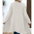 thumbnail image 6 of Women Fall Long Cardigan Sweater Trendy Knit Jacket Coat Dressy Blazer Coatigan White M, 6 of 7