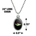thumbnail image 4 of Ski Jumping Rainbow Antiqued Oval Charm Pendant with Chain, 4 of 4