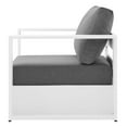 thumbnail image 4 of Lounge Chair Armchair, White Gray Grey, Aluminum, Metal, Fabric, Modern Contemporary, Outdoor Patio Balcony Cafe Bistro Garden Furniture Hotel Hospitality, 4 of 8