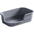 thumbnail image 2 of Low Entry Litter Box for Senior Cats & Kittens - High Sided, Anti-Splash Corner Tray for Small/Medium Pets, Easy Clean Open Top Design, Grey(DSF), 2 of 6
