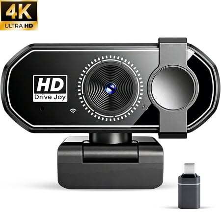 RONY HD PC Webcam with PDAF Autofocus, 120° FOV & Built-in Microphones, Plug & Play USB Webcam with Auto Light Correction for Conference Video Call Meeting Live Stream, Black