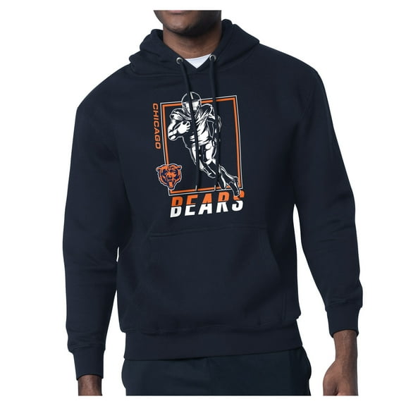 Men's Starter Navy Chicago Bears Player Grid Pullover Hoodie