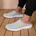thumbnail image 2 of Men's Backless Slip On Sneakers Walking Shoes Lightweight Close Toes Sandals with Arch Support Breathable Canvas Clogs Gray Size 10, 2 of 6
