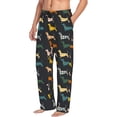 thumbnail image 3 of Kdxio Plaid Dachshund Print Men's Sleep Pajama Pant Lounge Pants with Pockets, 3 of 8