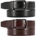 thumbnail image 2 of NANAHuang Reversible Leather Belts For Men Big and Tall 32"-62" Trim To Fit With Gift-Box, 2 of 7