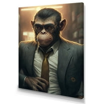 Designart Mafia Monkey Canvas Wall Art