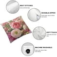 thumbnail image 4 of JRXY Shabby Chic Throw Pillow Covers, Floral Decorative Cushion Flower Pillow Cases, Pink Rose Pillow Cases for for Summer Spring Wedding(2 Pack) 12x12in, 4 of 6