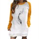 thumbnail image 1 of Mini vestido de mujer con estampado de plumas de manga larga informal de moda sexy para mujer Fridja  nbo362, 1 of 5