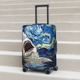thumbnail image 6 of Susaid Vintage Starry Sky Shark Print Elastic Washable Suitcase Cover with Hidden Zipper, Fits 18-32 Inch Luggage for Protection During Travel-X-Large, 6 of 7