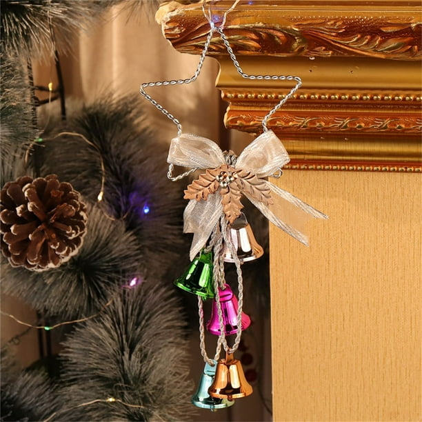 Decoración del hogar, decoración de habitaciones, decoración de paredes, campanas navideñas, adornos para árboles de Navidad, adornos colgantes dobles para ventanas de centros comerciales, campana col