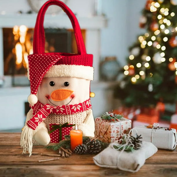 Bolsas de Regalo Navideñas Tipo Tote, Bolsas de Regalo para La Víspera de Navidad, Empaques para Dulces, Cajas de Regalo, Decoraciones de Mano, Bolsas para Dulces Navideños