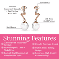 thumbnail image 3 of Cate & Chloe Ophelia 18k Rose Gold Plated Shell Pearl Earrings with Swarovski Crystals for Women, 3 of 6
