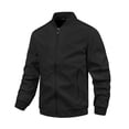 thumbnail image 1 of Blusa y camisa de cuello alto de manga larga para hombre, estilo casual, con bolsillo y cremallera, cárdigan con cremallera, chaqueta de cuello alto de manga larga, abrigo de poliéster para hombre, 1 of 5