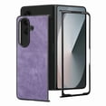 thumbnail image 2 of ELEHOLD Case for Samsung Galaxy Z Fold 7, Premium Shockproof Case Hybrid Leather Cover, Screen & Camera Protection,Purple, 2 of 7