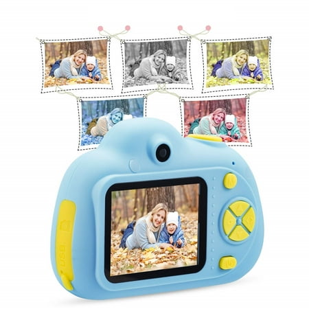 Kids Toys Camera for 3-6 Year Old Girls Boys, Compact Cameras for Children, Best Gift for 5-10 Year Old Boy Girl 8MP HD Video Camera Creative Gifts,Blue(16GB Memory Card Included), (Best Camera For Toy Photography)