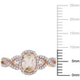 thumbnail image 2 of Everly Women's Morganite and Sapphire 10k Rose Gold Ring, 2 of 7