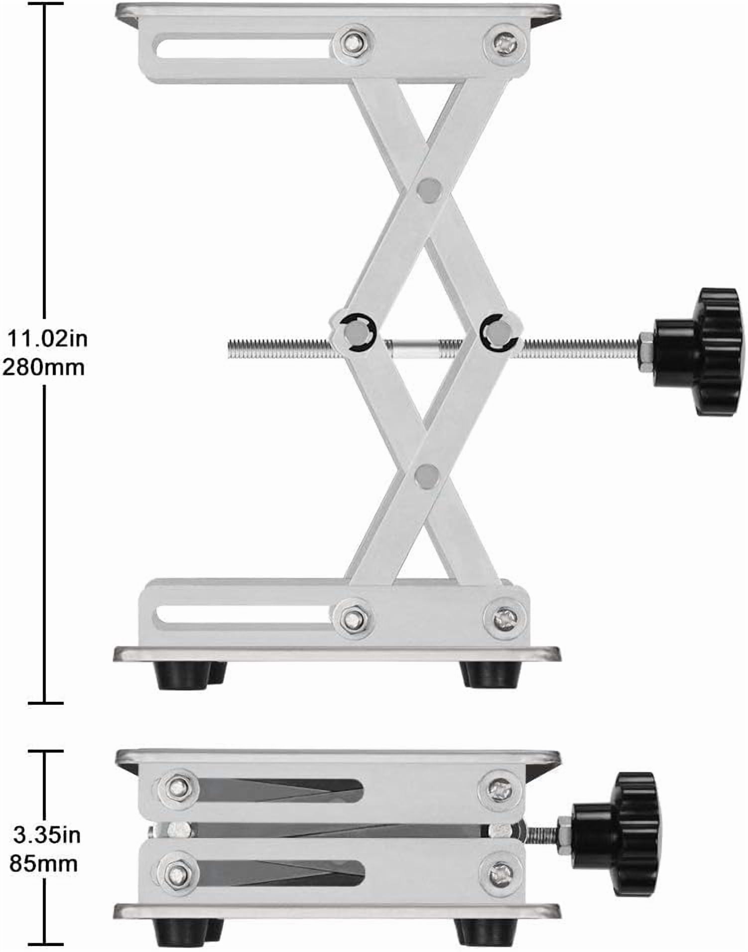 StonyLab Manual Laboratory Scissor Jack, Stainless Steel, 8"x8" Adjustable Lift Platform for Lab Equipment