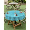 thumbnail image 4 of Outdoor Tablecloth with Umbrella Hole for Patio/Picnic/Party/Camping, Abstract Starry Sky Waterproof Table Cloth Round Cover Washable, Boho Cyan Modern Minimalist Art (Dia 54"), 4 of 9