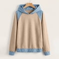 thumbnail image 4 of Yigetop Hoodie Sweatshirt for Women Women's Denim Patchwork Hoodies Sweatshirts Cute Long Sleeve Soft Casual Pullover Cute Shirts for Women Beige L, 4 of 4