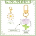 thumbnail image 2 of 20 llaveros de flores, margaritas y tulipanes, llaveros esmaltados, lindos colgantes florales para bolso, estuche de auriculares, decoración mini llavero a granel, 2 of 6