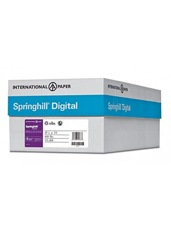 Springhill, Digital Vellum Cover White, 80lb, Letter, 8.5 x 11, 92 Bright, 2,000 Sheets / 8 Ream Case, Made In The USA