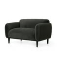 thumbnail image 2 of Noble House Chitwood Velvet Loveseat, Dark Gray and Matte Black, 2 of 7