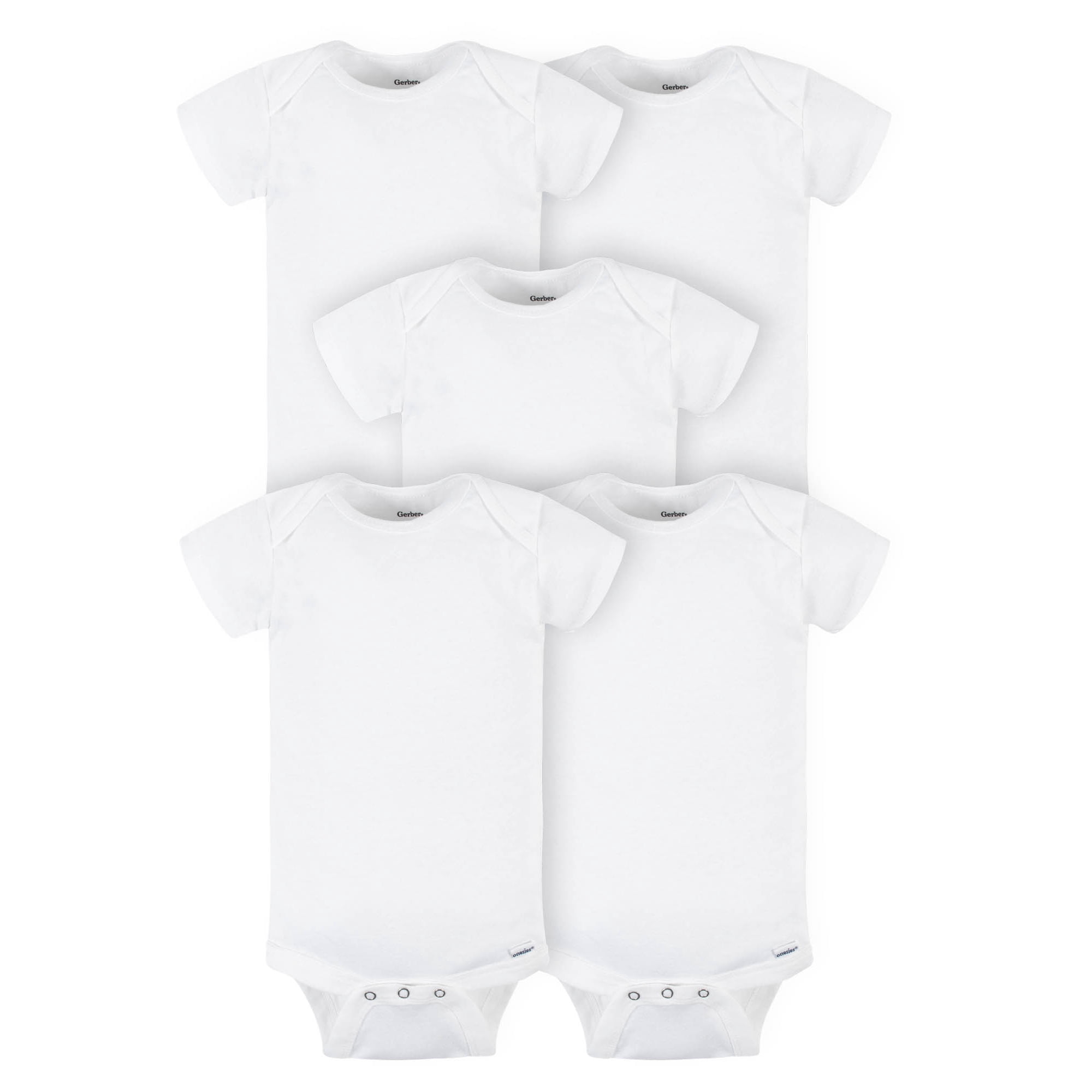 Gerber Baby Neutral Onesies® Brand Cotton Rib Bodysuits, 5-Pack