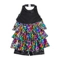 thumbnail image 2 of Hansber Kids Girls Sequins Modern Jazz Latin Ballet Dance Leotard Dress Stage Performance Dancewear Colorful 14, 2 of 7