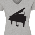 thumbnail image 4 of Inktastic Piano Silhouette Women's V-Neck T-Shirt, 4 of 5