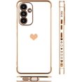 thumbnail image 4 of for Samsung Galaxy A34 5G Case Love Heart Plating Electroplate Luxury Elegant Case Camera Protector Soft TPU Shockproof Protective Corner Back Cover Galaxy A34 5G Case -White, 4 of 10