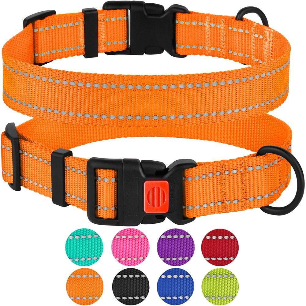 Safety Reflective Nylon Dog Collar and Leash Set with Bell for Dogs Small Medium