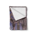 thumbnail image 2 of Gothic Soft Flannel Fleece Throw Blanket, Colonnade in Secret Garden with Flowers at Sunset Enchanted Forest, Cozy Plush for Indoor and Outdoor Use, 70" x 90", Lilac Grey Blue, by Ambesonne, 2 of 6