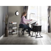 Studio Designs Eclipse Ultra Center/Drawing Table with Angle Adjustable Top, Storage Drawers with Stool 2 Piece Set
