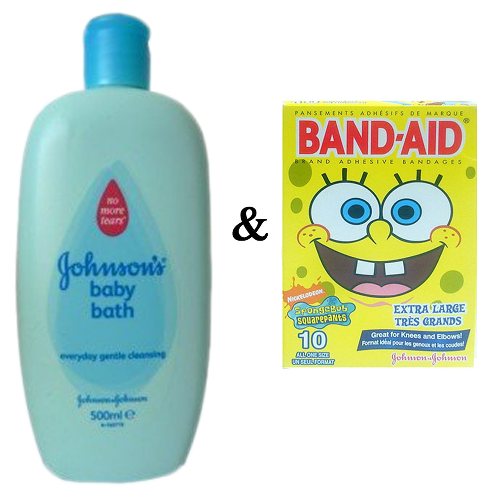 Johnson'S Baby Bath 500Ml (1000Ml Bath) & Johnson & Johnson BandAid