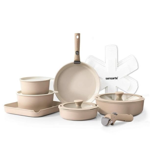 Set de utensilios de cocina SENSARTE Ceramic 17 piezas Induction Almond
