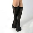 thumbnail image 2 of IWRICH Women's Lace Socks Knee High Socks Black White Fishnet Mesh Stockings Black, 2 of 4